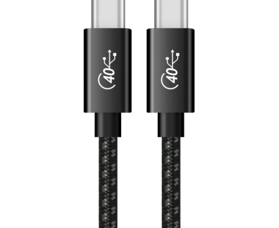 Fusion Superior USB-C —> USB-C datu kabelis 100 W | 40 Gbps | USB 4 GEN 3 | 8K | 1,5 m melns
