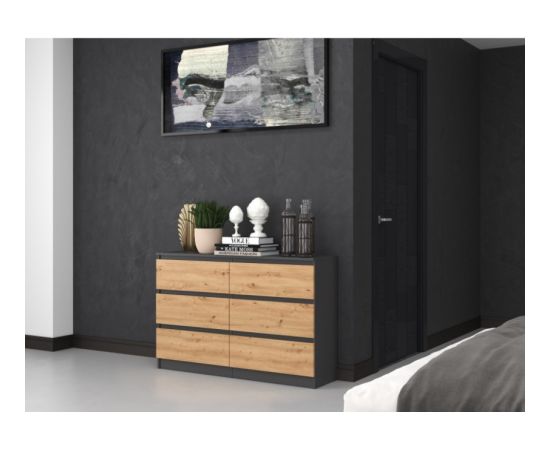 Top E Shop Topeshop M6 120 ANTRACYT/ART chest of drawers
