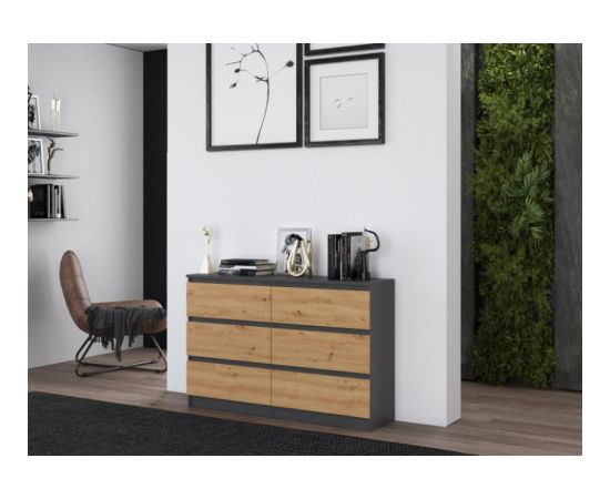 Top E Shop Topeshop M6 120 ANTRACYT/ART chest of drawers