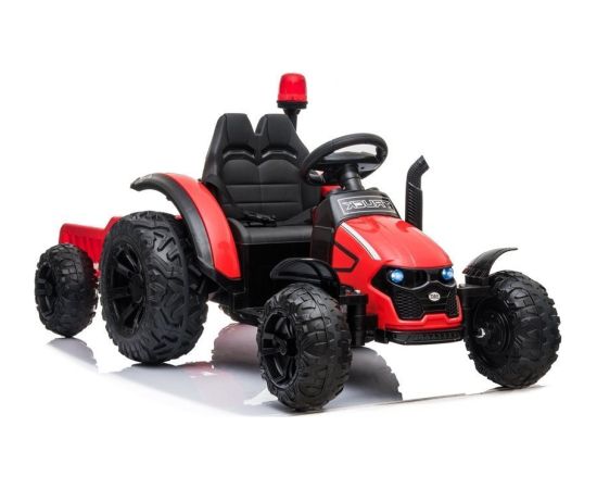 Lean Cars Electric Ride On Tractor HZB-200 with Trailer Red