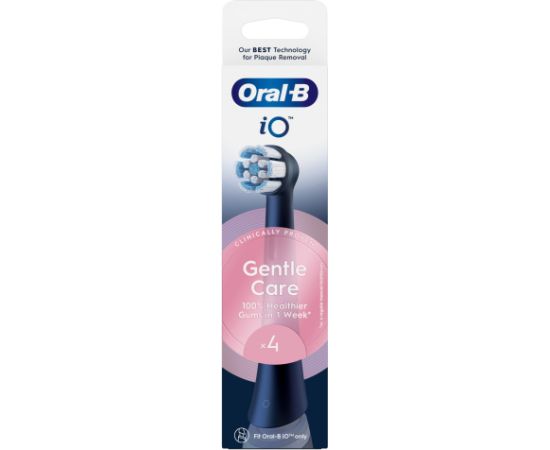 Braun iO RB SBF-4 Oral-B GentleCare zobu birstes uzgaļi, melni, 4gab