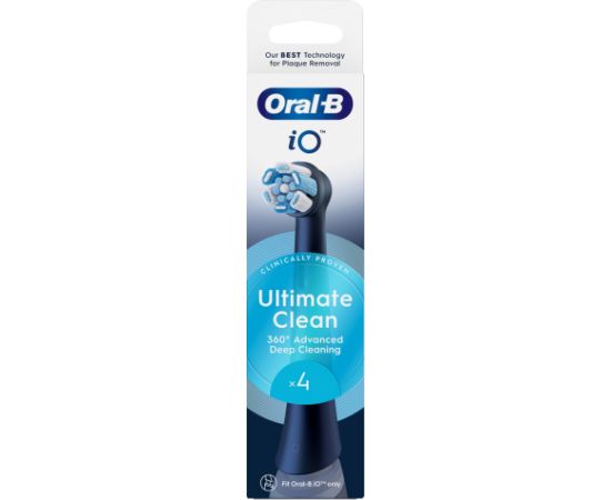 Braun iO RB CBF-4-1 Oral-B UltimateClean zobu birstes uzgaļi, melni, 4gab