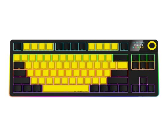LORGAR KBP70TKLW, Wireless TKL Mechanical Gaming Keyboard Pro, Black/yellow, EN layout