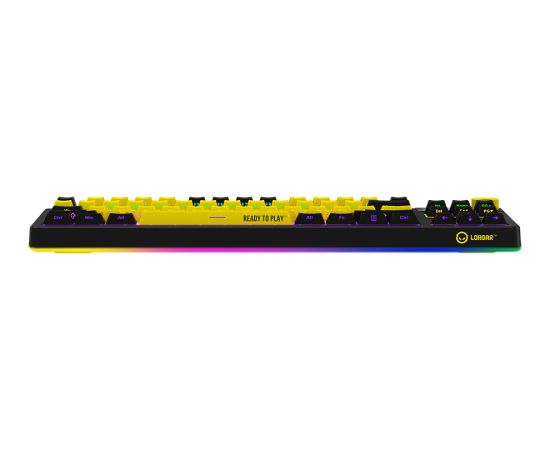 LORGAR KBP70TKLW, Wireless TKL Mechanical Gaming Keyboard Pro, Black/yellow, EN layout