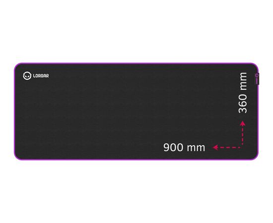 Lorgar Main 319, Gaming mouse pad, High-speed surface, Purple anti-slip rubber base, size: 900mm x 360mm x 3mm, weight 0.6kg