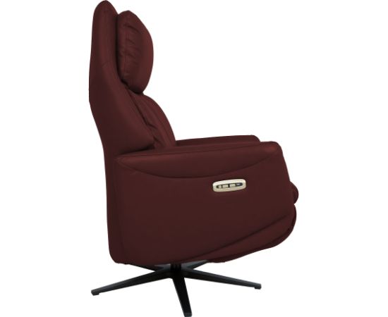 Recline armchair DAMIANO with electric mechanism, dark red leather
