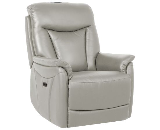 Recline armchair BALDWIN with electric lift mechanism, beige leather