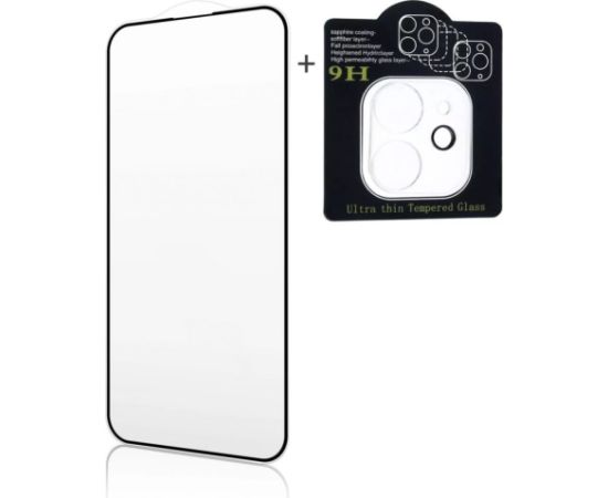 iLike Apple  iPhone 13 X2 Super Set 2.5D Edge Full face Tempered Glass + Camera Glass