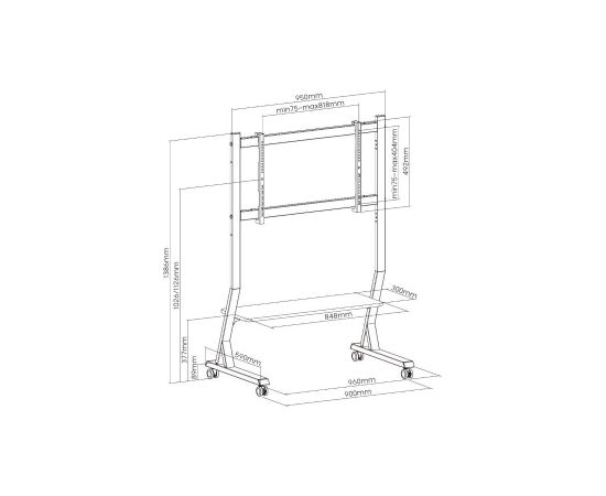 ART SD-22 MOBILE STAND + LCD/LED TV MOUNT 45-90" 60KG