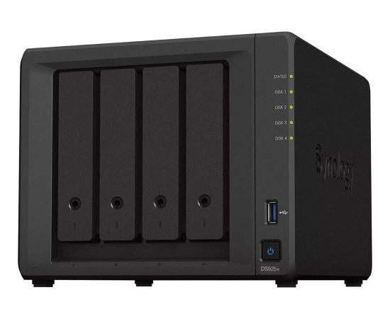 NAS Synology DS925+; Tower; 4x (3.5" SATA HDD); AMD Ryzer V1500B; 4 GB DDR4 ECC SODIMM (max. 32GB)