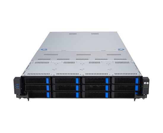 Platforma Asus Rack (2U) RS720A-E12-RS12 AMD Epyc 9004 (8x NVMe, 4x SATA/SAS, 2xM.2, 4xGPU, 2x10Gbe, IPMI, 1+1 2600W)