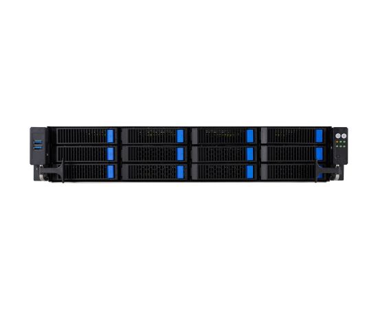 Platforma Asus Rack (2U) RS720A-E12-RS12 AMD Epyc 9004 (8x NVMe, 4x SATA/SAS, 2xM.2, 4xGPU, 2x10Gbe, IPMI, 1+1 2600W)
