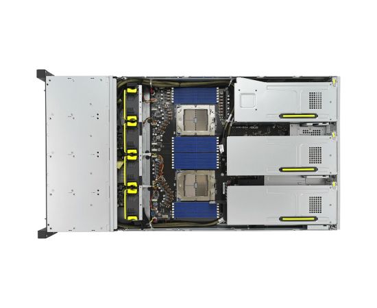 Platforma Asus Rack (2U) RS720A-E12-RS24U AMD Epyc 9004 (24x NVMe, 2xM.2, 3xGPU, 2x10Gbe, IPMI,  1+1 2600W)