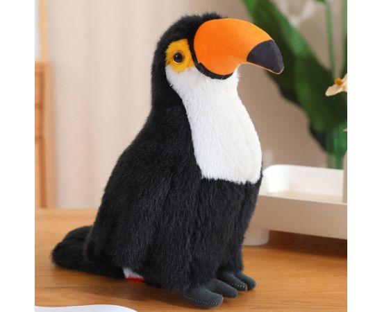 Leantoys Pluszowa Maskotka Przytulanka Ptak Tukan Czarno Biały 30cm