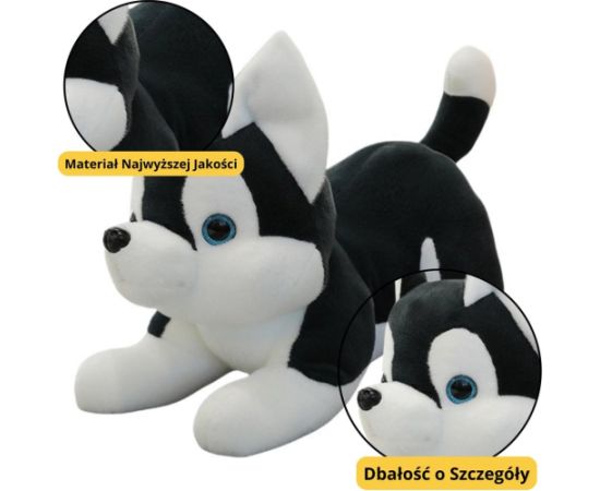 Leantoys Pluszowa Maskotka Przytulanka Piesek Husky Czarno-Biały 30cm