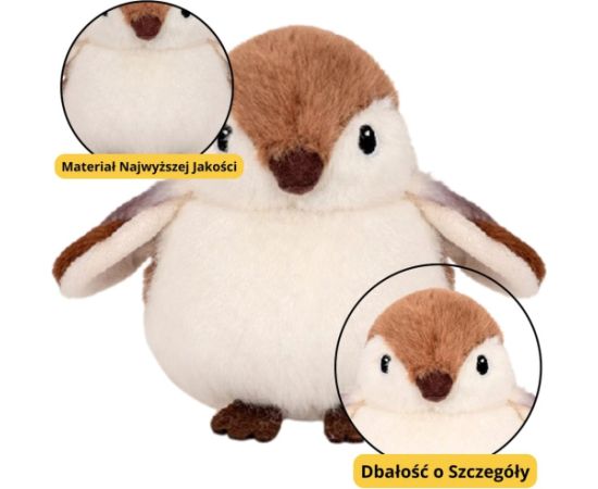 Leantoys Pluszowa Maskotka Przytulanka Ptak Wróbel Brązowy 12cm