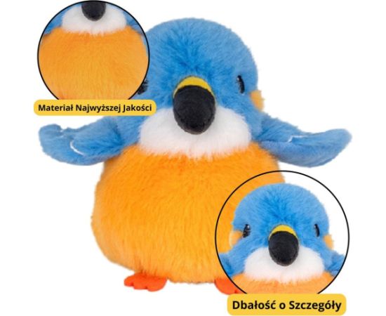 Leantoys Pluszowa Maskotka Przytulanka Ptak Niebiesko Pomarańczowy 12cm