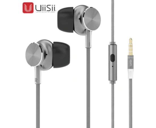 UiiSii GT500 Metal Hi-Fi Universālas Austiņas ar Mikrofonu un Pulti / 3.5mm / Sudraba