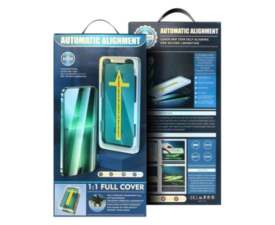 iLike Apple  5D Full Glue Tempered Glass for iPhone 13 / 13 Pro / 14 black + applicator