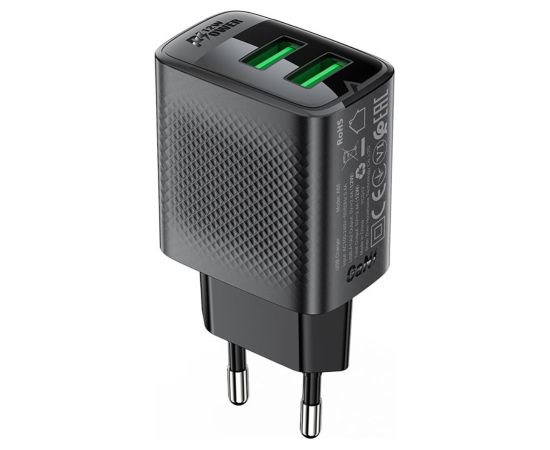 Acefast   Acefast A86 mains charger 2x USB-A 12W - black Black
