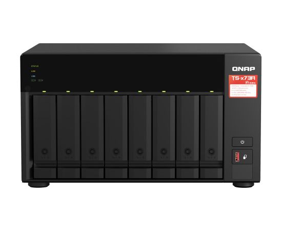 QNAP TS-873A NAS Tower Ryzen Embedded V1500B 8 GB DDR4 30.72 TB SSD QuTS hero Black