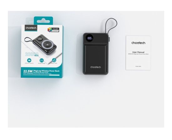 Внешний аккумулятор Power Bank Choetech B696 15W Magsafe 20000mAh черный