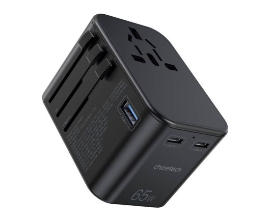 Универсальное зарядное устройство для путешествий Choetech PD5009 65W 2xUSB-C/USB-A черный