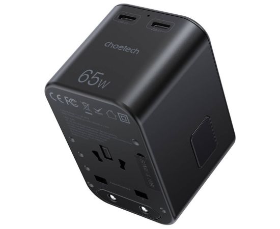 Универсальное зарядное устройство для путешествий Choetech PD5009 65W 2xUSB-C/USB-A черный