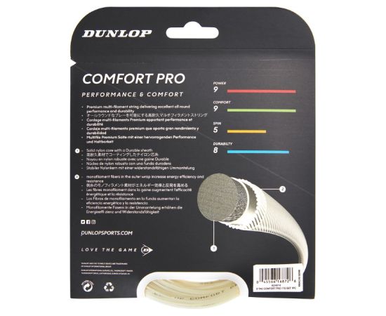 Strings for tennis racket DUNLOP COMFORT PRO 17g/1,28mm 12m
