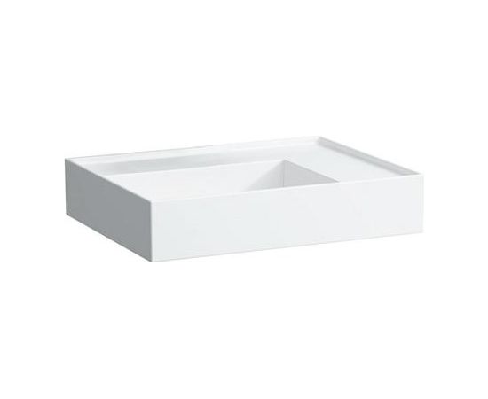 Laufen izlietne Kartell, 600x460 mm, bļoda kreisā pusē, bez maisītāja cauruma un bez pārplūdes, melna Saphi