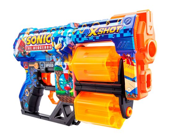 Пистолет с 12 порол. пулями, дальность до 27 метра X-Shot Skins Sonic ZURU 8 g+ CB47133