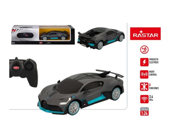 Rastar Radiovadāmā mašīna BUGATTI DIVO 1:24 6 virz. , baterijas, 6+ CB46985
