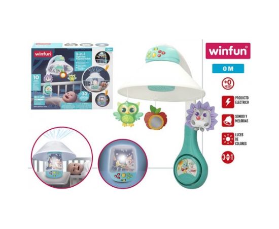 Win Fun Karuselis muzikālais uz baterijām ar nākts lampiņu bērnu gultiņai no 0 men CB46702