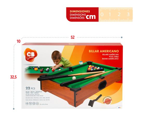 Игра Бильярдный стол из дерева 15 шаров 51x31x9 cm CB46615