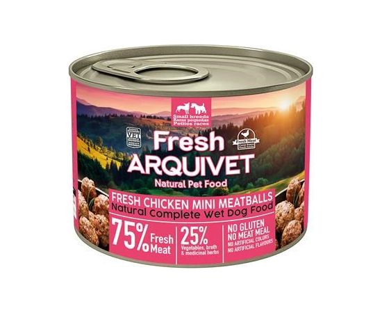 ARQUIVET Fresh Chicken Mini Meatballs - wet dog food - 200g