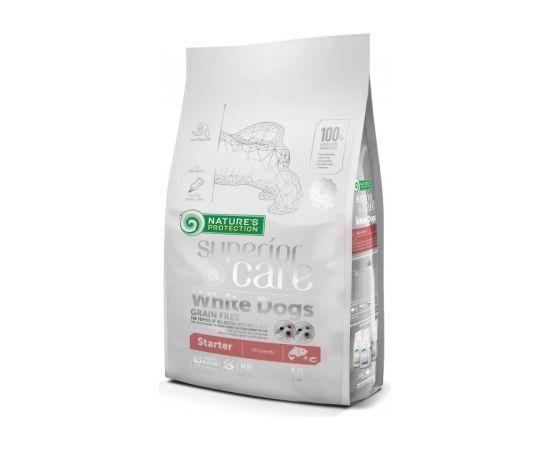 NATURE'S PROTECTION Superior Care White Dogs Grain Free Starter Salmon - dry food for white-coated puppies - 10 kg