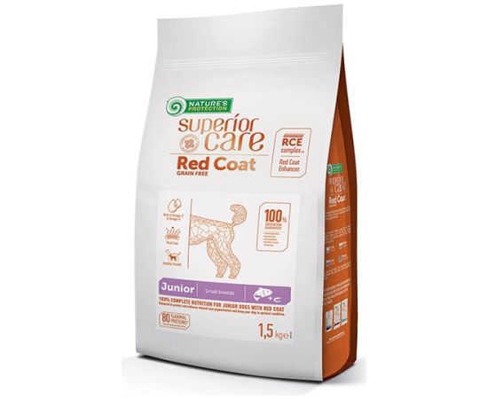 NATURE'S PROTECTION Superior Care Red Coat Grain Free Junior Small Salmon with Krill - dry food for puppies - 1.5 kg
