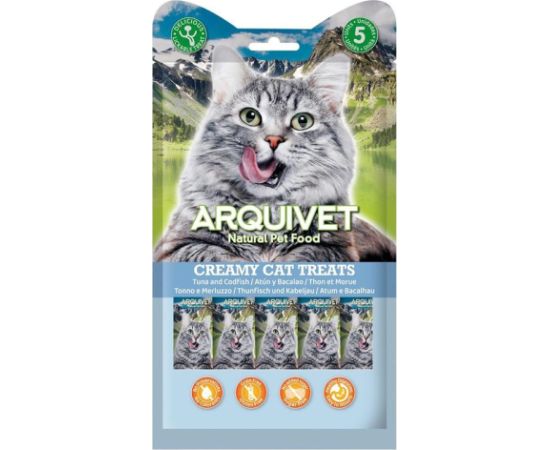 ARQUIVET Creamy tuna and cod snack - cat treats - 5x14g