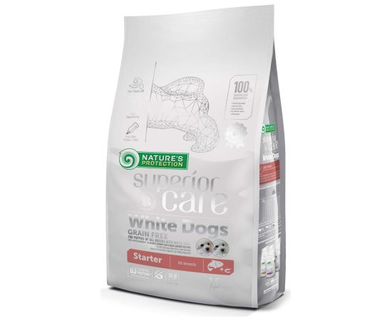 NATURE'S PROTECTION Superior Care White Dogs Grain Free Starter Salmon - dry food for white-coated puppies - 1.5 kg