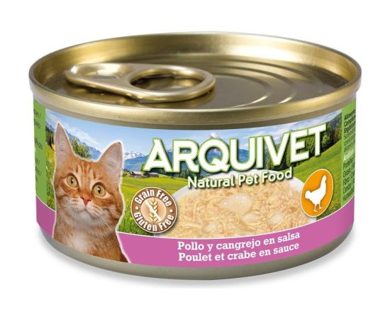 ARQUIVET puszka dla kota kurczak w sosie z łososiem 80g