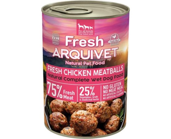 ARQUIVET Fresh Chicken Meatballs - wet dog food - 400g