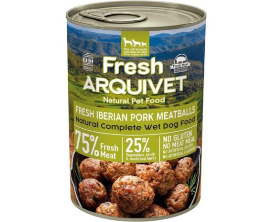 ARQUIVET Fresh Iberian Pork Meatballs - wet dog food - 400g
