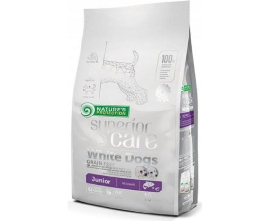 NATURE'S PROTECTION Superior Care White Dogs Grain Free Junior Salmon - dry food for puppies - 10 kg