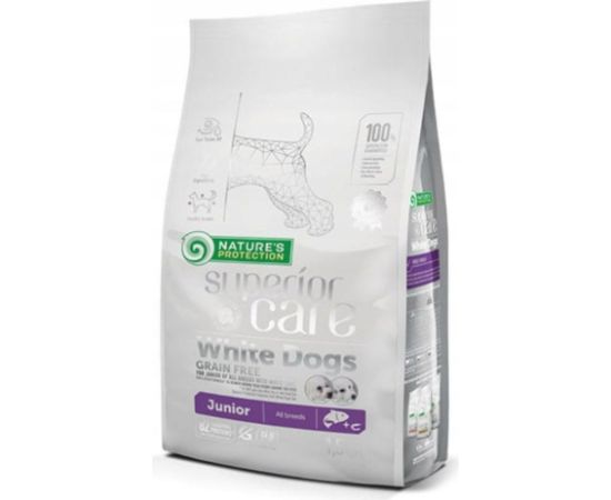 NATURE'S PROTECTION Superior Care White Dogs Grain Free Junior Salmon - dry food for puppies - 1.5 kg