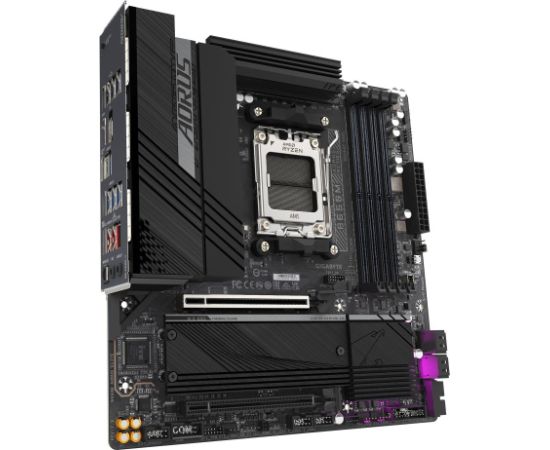 Mainboard GIGABYTE AMD B650 SAM5 Micro-ATX Memory DDR5 Memory slots 4 1xPCI-Express 4.0 4x	 1xPCI-Express 4.0 16x 2xM.2 1xHDMI 1xDisplayPort 4xUSB 2.0 7xUSB 3.2 1xUSB-C 1xOptical S/PDIF 1xRJ45 3xAudio port B650MAORUSELITE1.3