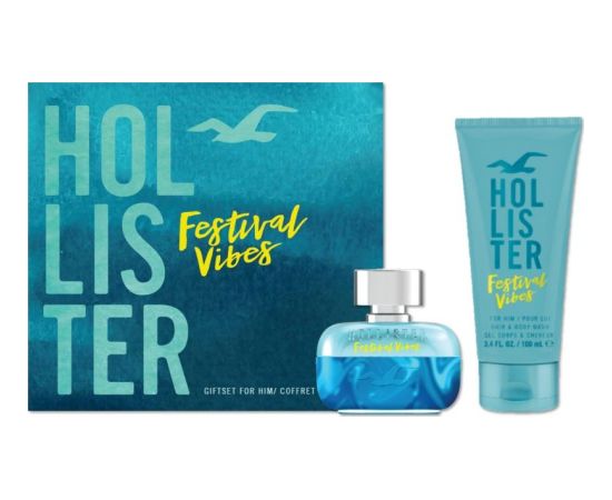 SET Hollister Festival Vibes For Him EDT spray 50ml + Hair & Body Wash 100ml