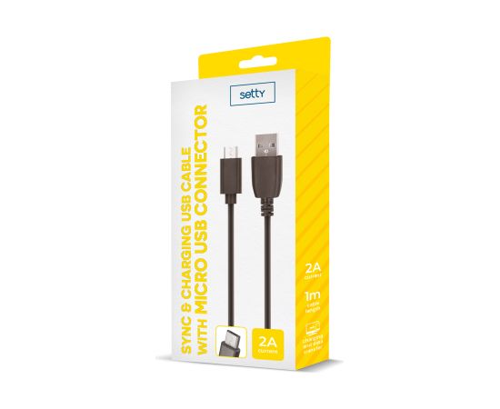 Setty USB кабель 1м 2A micro USB черный R