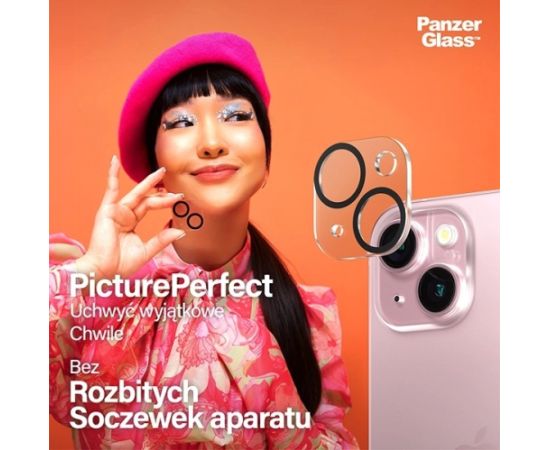 PanzerGlass Picture Perfect camera protection for iPhone 15 | 15 Plus - with black frame