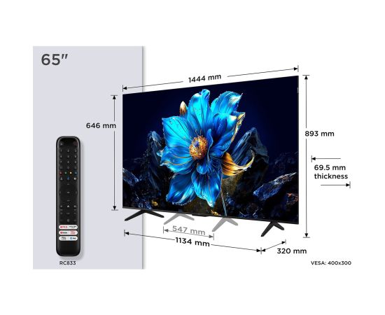 TCL P79K 65P79K TV 165.1 cm (65") 4K Ultra HD Smart TV Wi-Fi Metallic 430 cd/m²