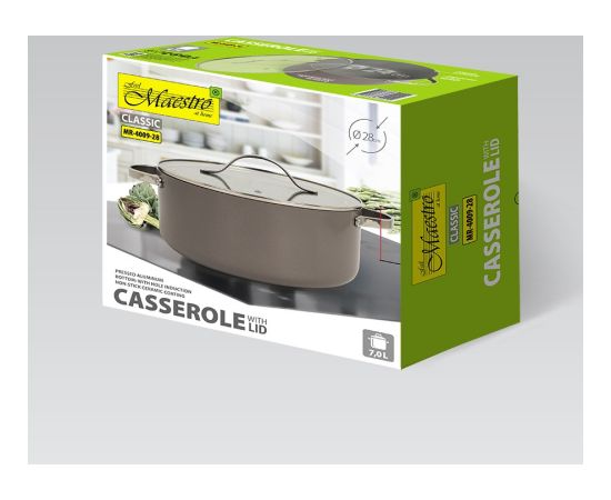 Garnek z pokrywką 28 cm 7,0L MAESTRO MR-4009-28